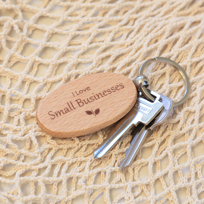 "I Love Small Businesses" Keychain
