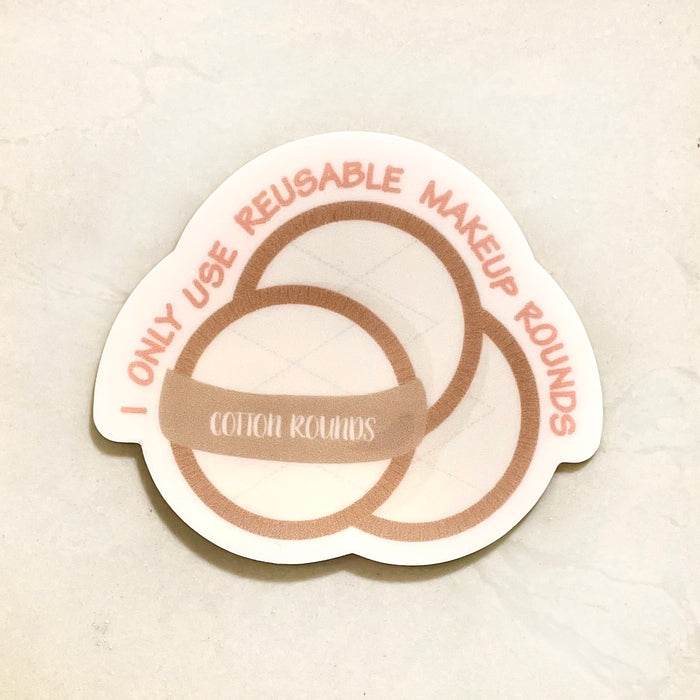 Cute waterproof sticker with your daily dose of eco-journey motivation! If you've made the switch from single use makeup rounds to a reusable one, take this sticker as a badge to show the world!