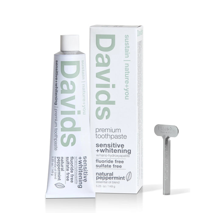 Davids Premium Natural Toothpaste - Peppermint Sensitive+Whitening