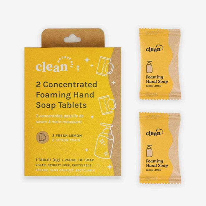This concentrated hand soap tablet eliminates the need to buy another plastic bottle! The tablet is formulated with eco-friendly, vegan, and biodegradable ingredients which puts no harm to our planet and health! It will leave your hand with fresh lemon scent.