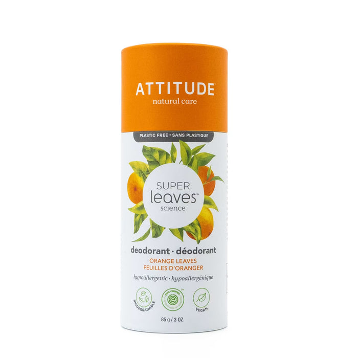 ATTITUDE’s plastic free natural deodorant uses an innovative biodegradable all-paper packaging designed to reduce single-use plastic. Because caring for the planet and your body should be a daily thing, our aluminum-free deodorant is made from natural ingredients such as arrow root and cornstarch that absorb moisture and eliminate unpleasant odours naturally. Our EWG VERIFIED™ deodorant provides long-lasting protection – without plugging up the body’s natural temperature regulating sweat system.