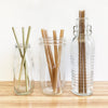 Plant-based natural straws collection, home compostable. Grass material, sugarcane material, and coffee grounds material. Standard sizes, boba size, and extra long size.