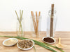 lant-based natural straws collection, home compostable. Grass material, sugarcane material, and coffee grounds material. Standard sizes, boba size, and extra long size.