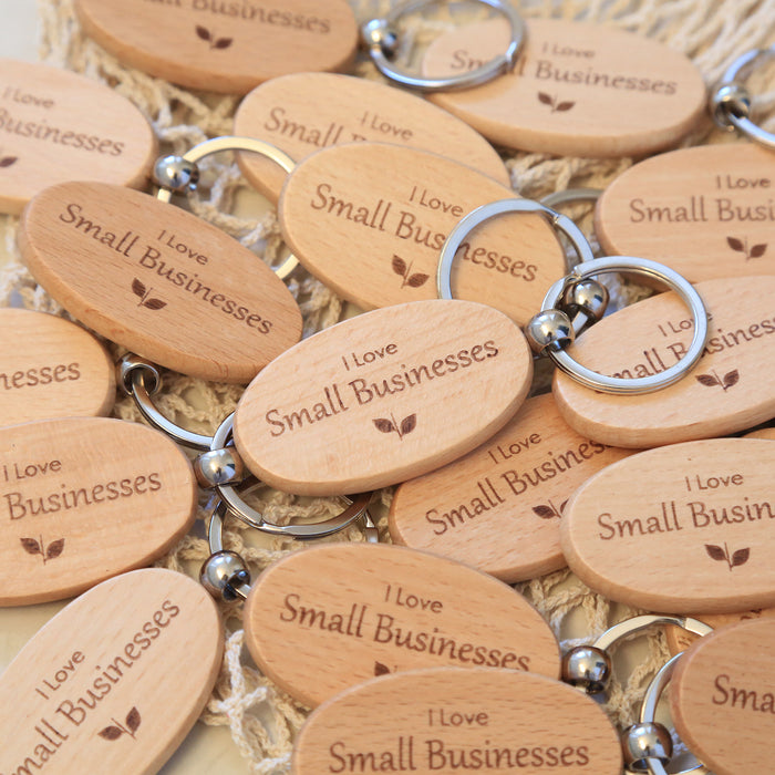 "I Love Small Businesses" Keychain