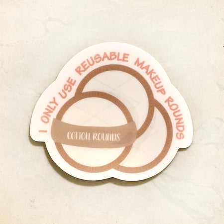 Cute waterproof sticker with your daily dose of eco-journey motivation! If you've made the switch from single use makeup rounds to a reusable one, take this sticker as a badge to show the world!