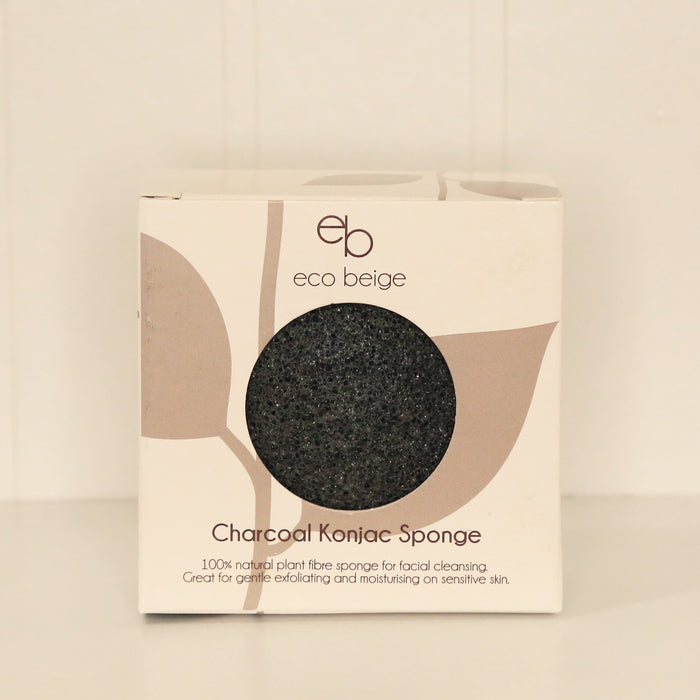 Charcoal Konjac Sponge in recyclable paper box.