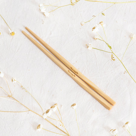 Eco Beige natural bamboo chopsticks utensil.