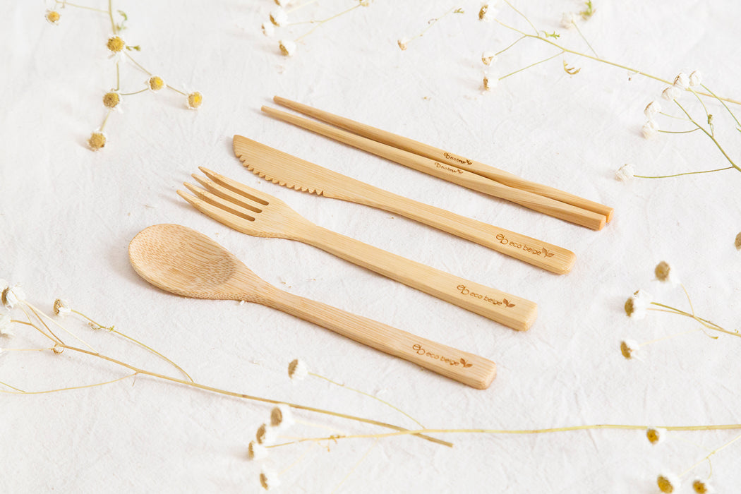 Eco Beige natural bamboo utensils.