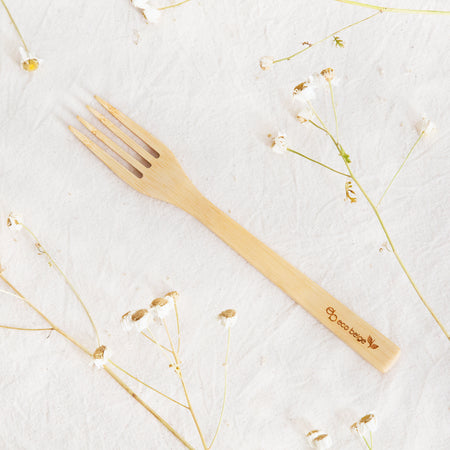 Eco Beige natural bamboo fork utensil.