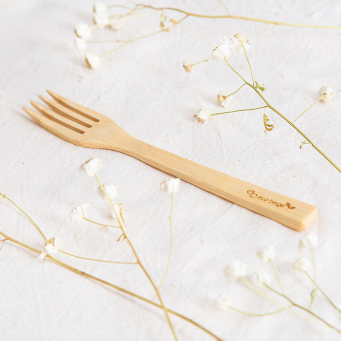 Eco Beige natural bamboo fork utensil.