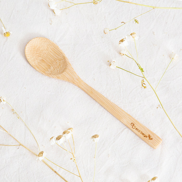 Eco Beige natural bamboo spoon utensil.