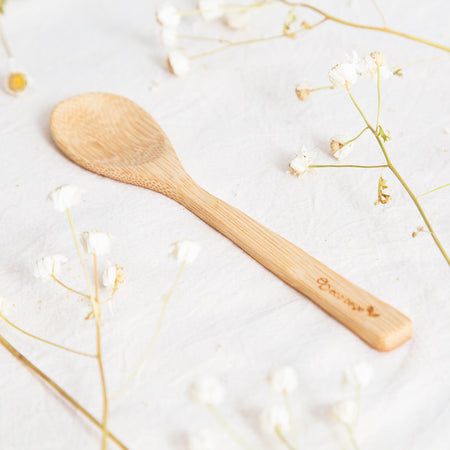 Eco Beige natural bamboo spoon utensil.